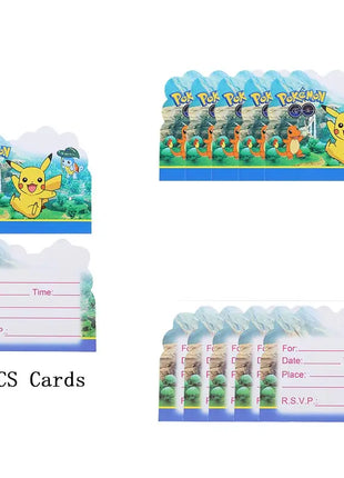 Forniture per decorazioni per feste di compleanno a tema Pokemon Cartoon Pokemon Go Stoviglie Tazze Piatti Palloncino Pikachu per bomboniere per baby shower