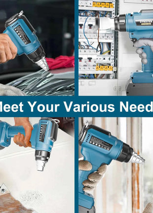 Electric Cordless Heat Gun For Bosch 18V Battery Hot Air Gun With 4pcs Nozzles Temperature Adjustment Shrink Wrapping Tool