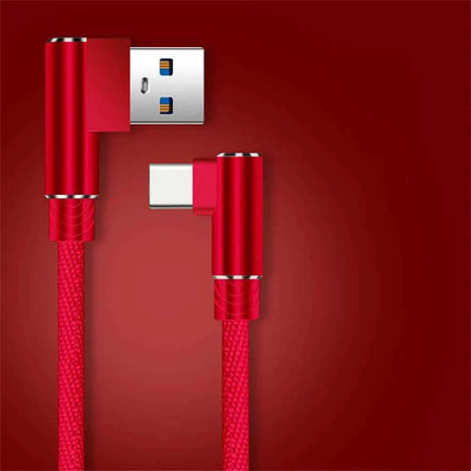 40W 5A USB To Type C Fast charge Weave Data Cable 90 Degree Phone Charger Cable For iPhone Xiaomi Redmi Huawei USB Charging Wire