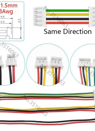 5/10 Pz JST ZH-1.5mm Passo Maschio Connettore Con Filo 100/200/300mm Cavo 2/3/4/5/6/7/8/9/10P Spille Ponticello Linea Per Arduino