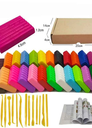 24 colori argilla polimerica Fimo fai da te set di argilla morbida stampaggio forno artigianale cottura blocchi di argilla giocattolo per l'educazione precoce per i bambini