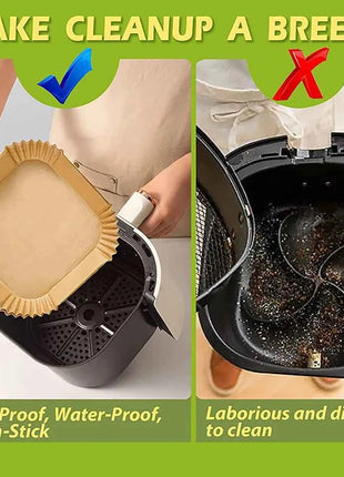 50/100PCS Large Air Fryer Disposable Paper Liner Square Non-stick Airfryer Parchment Baking Paper for Cooking Steaming Basket