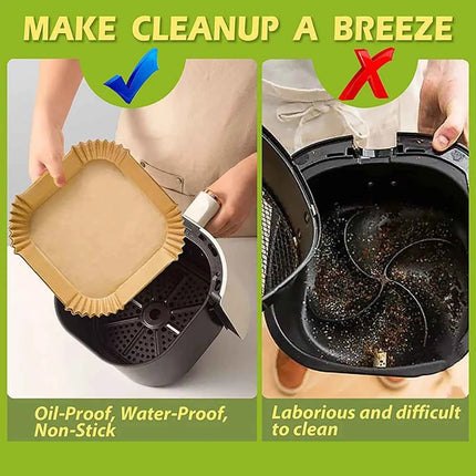 50/100PCS Large Air Fryer Disposable Paper Liner Square Non-stick Airfryer Parchment Baking Paper for Cooking Steaming Basket