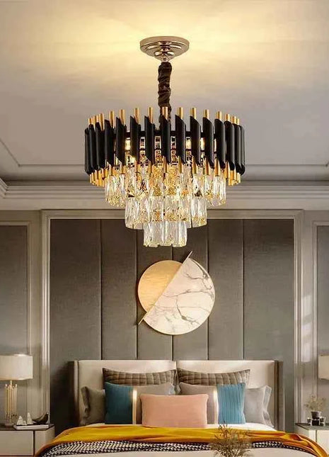 Lampada a sospensione in cristallo di lusso Lustro Decorazioni per la casa Lampadario a soffitto Sala da pranzo moderna Cucina Camera da letto Soggiorno Luci a sospensione