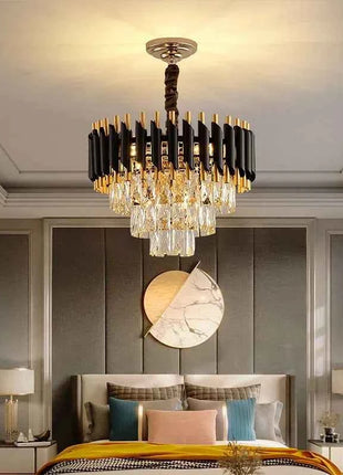 AuroraRealm Illuminazione Lampadario a soffitto in cristallo a LED Villa di lusso Soggiorno Sala da pranzo Lampada a sospensione da cucina Lampada a sospensione per la casa