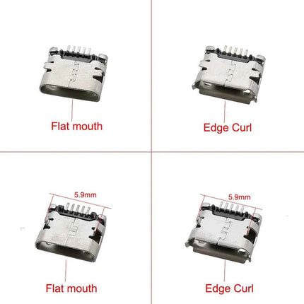10 Pezzi Connettore Micro USB 5 Pin, Porta di Ricarica SMD SMT per Telefoni Android, Presa Dati e Ricarica, Adattatore per Riparazioni Fai-da-Te