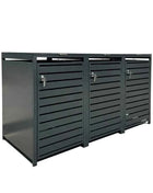 Wheelie Bin Hideaway Store Weatherproof Storage Box Metal Dust Bin Shelter Shed for Backyard Outdoor Patio Garden