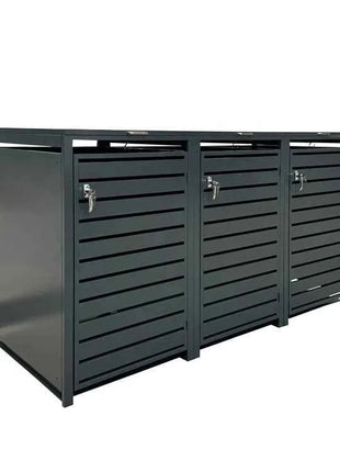 Wheelie Bin Hideaway Store Weatherproof Storage Box Metal Dust Bin Shelter Shed for Backyard Outdoor Patio Garden