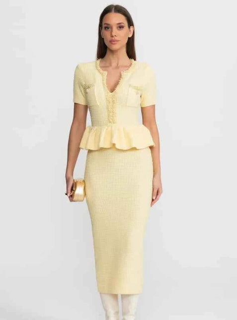 Completo gonna da donna 2026 nuovo, scollo quadrato, tinta unita, gonne aderenti, maniche corte, elegante per feste, outfit casual
