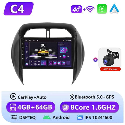 Podofo 6+128G Wireless CarPlay Android Auto Radio for Toyota RAV4 2003-2005(LHD) Car Multimedia Player GPS WIFI 2 Din Autoradio