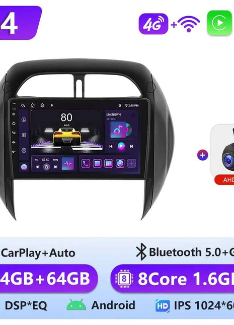 Podofo 6+128G Wireless CarPlay Android Auto Radio for Toyota RAV4 2003-2005(LHD) Car Multimedia Player GPS WIFI 2 Din Autoradio