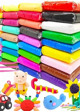 Set fai da te in argilla ultraleggera per bambini 36 colori Argilla da modellare super morbida ad asciugatura all'aria per giocattoli fai da te Forniture artistiche divertenti per bambini della scuola materna