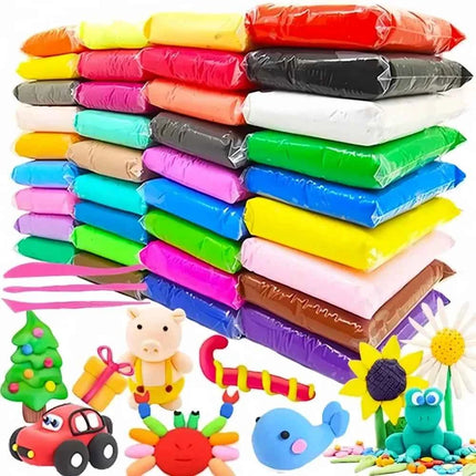 Set fai da te in argilla ultraleggera per bambini 36 colori Argilla da modellare super morbida ad asciugatura all'aria per giocattoli fai da te Forniture artistiche divertenti per bambini della scuola materna