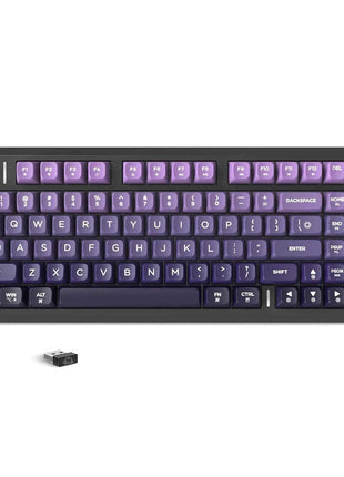 ATTACK SHARK M75 Wireless Membrane Gaming Keyboard with Knob&OLED Display Bluetooth/2.4Ghz Rainbow Backlit Gradient PBT Keycaps