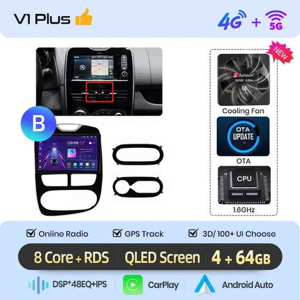 Junsun CarPlay Android Auto Car Radio for Renault Clio 4 ZOE 2012-2017  GPS Intelligent Systems Stereo Multimedia Autoradio