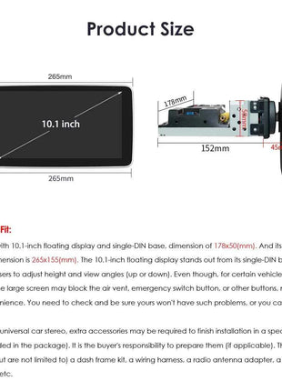 Hizpo 1din Car Stereo Radio Rotate Touch Screen For Universal Carplay GPS Navigation Bluetooth Android-auto WIFI Autoradio 7862