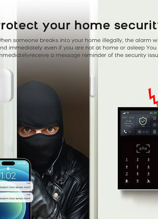 Sistema di sicurezza allarme wireless Smart Tuya GSM con sensore di movimento PIR e telecomando per la protezione del magazzino del negozio di villa