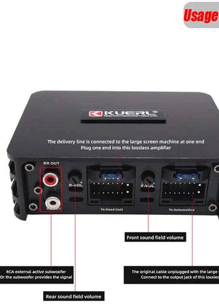 Car Power Amplifier 4*60W Way DSP Car Audio Speaker Amplifier Lossless Audio Processor For Android Large Screen Dedicated