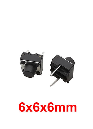 50 Pz 6x6mm Interruttore a pulsante tattile 6*6mm 2 Pin Mini PCB Interruttori tattili momentanei Altezza 5mm 6mm 7mm 8mm 9mm