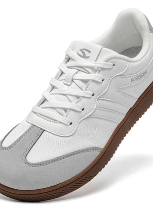 HOBIBEAR Wide Toe Shoes Mens Womens Minimalist Fabric Sneaker Lace Up Casual Walking Shoes