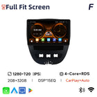 For Peugeot 107 Toyota Aygo Citroen Wireless CarPlay  Auto Car Radio Stereo Android 15 GPS Touch Screen Multimedia 10 inch