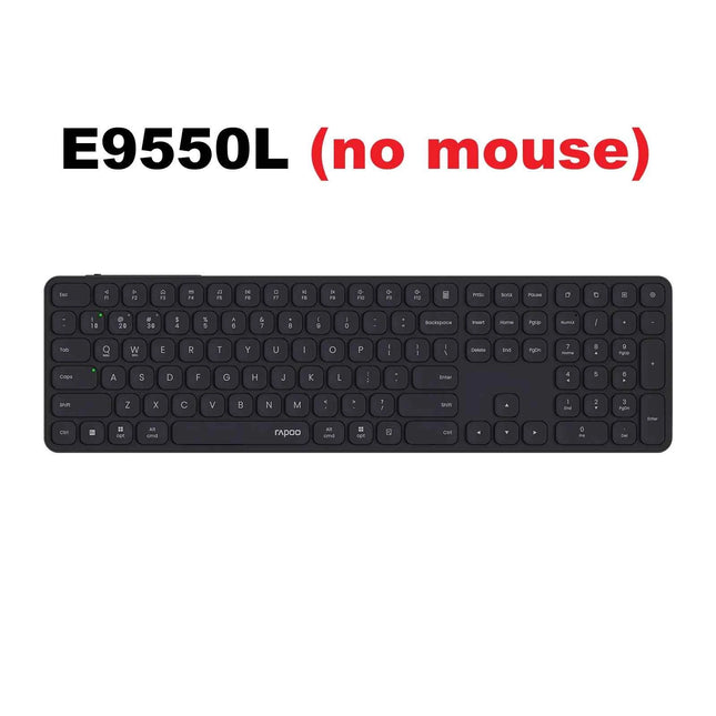 Rapoo 9560M Wireless Keyboard and Mouse Combo E9550L USB-C Rechargeable 110-Key Ultra-Thin Keyboard and MT760SE Wireless Mouse