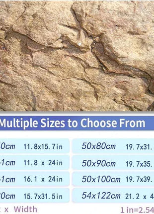 3D Aquarium Background Sticker,  Rock Texture Painting Wallpaper Fish Tank Backdrop Decorations PVC