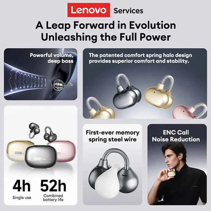 Lenovo Original LES12 Wireless Headphones NEW TWS Bluetooth 6.0 HD Microphone HIFI Earphones Noise Cancellation Touch ENC Call