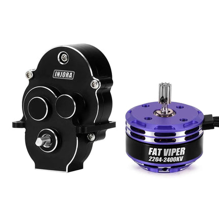 INJORA Brushless Fat Viper 2204 Outrunner Motor & Transmission for 1/18 RC Crawler TRX4M