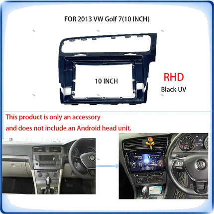 Cornice per autoradio per VW Golf 7 MK7 2013, pannello stereo da 10 pollici, cablaggio e decoder Canbus