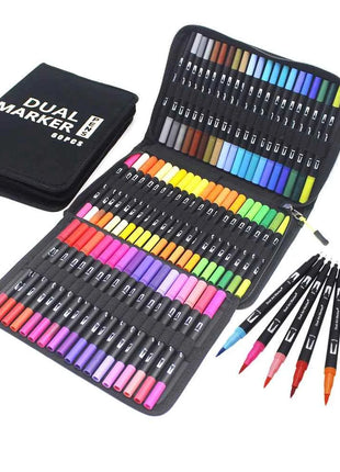Set Pennarelli Manga Dual Tip 12/24/36/120 Colori Acquerello Fineliner per Calligrafia e Arte