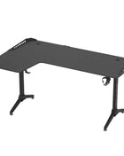 XXXL Large Corner Gaming Desk L Shape Gamer Computer Table RGB LED Lighted Table with Cup Holder and Headphone Hook