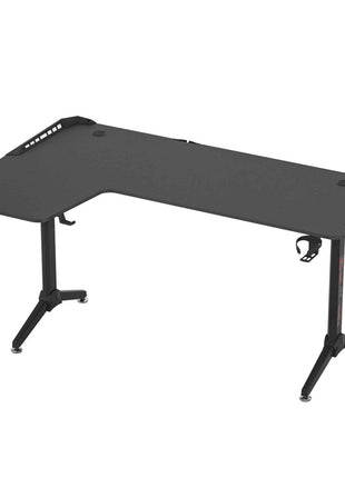 XXXL Large Corner Gaming Desk L Shape Gamer Computer Table RGB LED Lighted Table with Cup Holder and Headphone Hook
