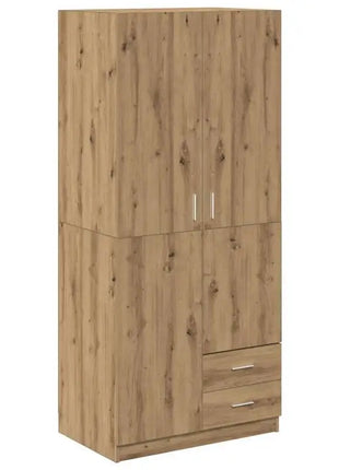 Armadio in rovere artigianale 80x52x180 cm in legno ingegnerizzato, armadio autoportante con vani contenitori, finitura rovere artigianale