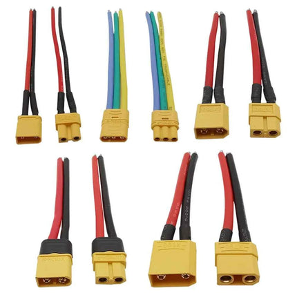 XT30 XTR30U XT60 XT60H XT90 Connettore maschio e femmina con cavo in silicone 10AWG/12AWG/16AWG/18AWG 100mm per cavo batteria RC