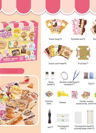 Ultra Lightweight Clay Mini Food Kit, DIY Micro Cake Shape Fridge Magnets Set for Girls, Gift Art Material