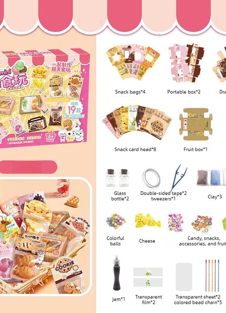 Ultra Lightweight Clay Mini Food Kit, DIY Micro Cake Shape Fridge Magnets Set for Girls, Gift Art Material