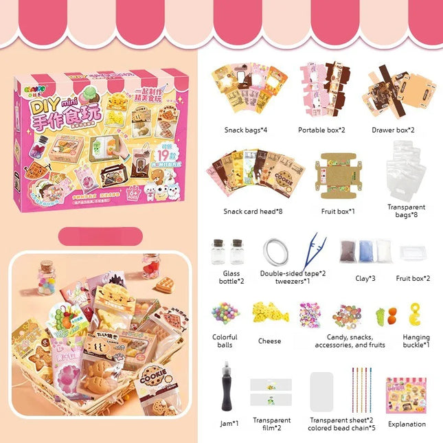 Kit Mini Alimenti in Argilla Ultra Leggera, Set di Magneti per Frigorifero a Forma di Micro Torte Fai-da-Te per Ragazze, Materiale Artistico Regalo