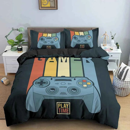 Gamepad Polyester Duvet Cover Set Colourful Button King Play Gamer Bedding Set Kids Teens Man Video Game for Child