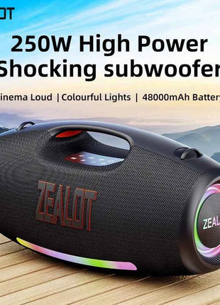 ZEALOT-S89 Altoparlante Bluetooth portatile impermeabile da 250 W, subwoofer Boombox esterno wirelessTri radiatori passivi-bassi profondi