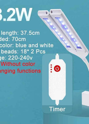Super Bright Clip Lamp LED Aquarium Light for Aquatic Plant Grow Fish Tank Full Spectrum Timing Lamp 220-240V 30~70CM 4W 8W 13W