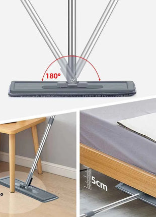 Hand Free Flat Floor Mop And Bucket Set For Professional Home Floor Cleaning System With Washable Microfiber Pads For Hardwood