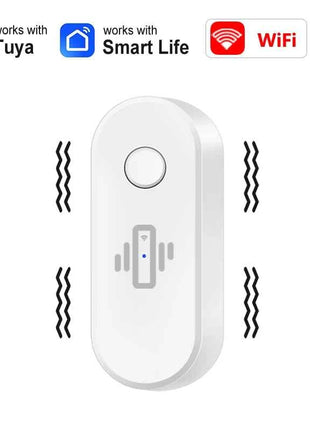 Tuya WiFi Vibration Sensor White Black Door Window Glass Broken Detector Home Security Anti-theft Smart Life APP Real-Time Alert