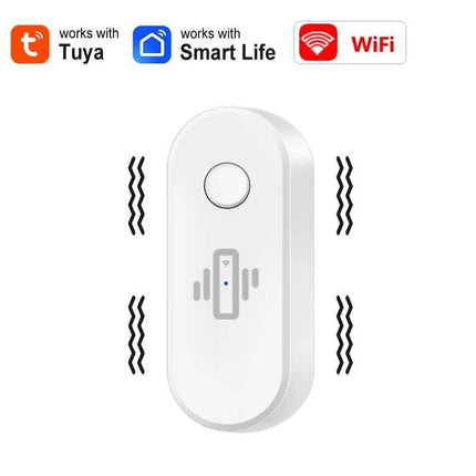 Tuya WiFi Vibration Sensor White Black Door Window Glass Broken Detector Home Security Anti-theft Smart Life APP Real-Time Alert