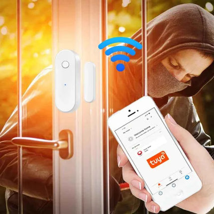 Tuya Smart WiFi Door Sensor Open Close Detector Smart Life App Control Notification Compatible with Alexa Google Home