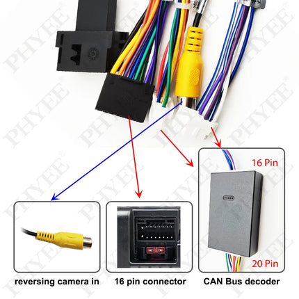 Adattatore per cablaggio radio con decodificatore CAN Bus Cavo connettore da 16 pin a 24 pin per Ford Focus F150 Explorer Fiesta con SYNC