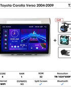 Srnubi Android Car Radio for Toyota Corolla Verso 2004-2009 Carplay Android auto 2Din Multimedia Player Autoradio Navigatore GPS