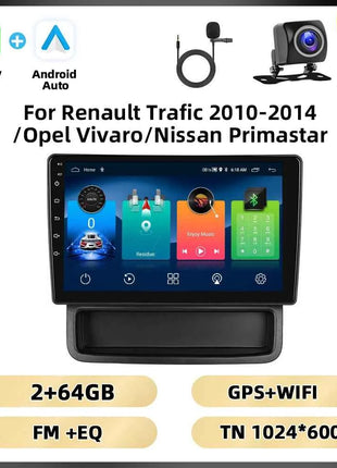 Podofo 10.1'' 8Core Car Audio For Renault Trafic 2010-2014/ Opel Vivaro/Nissan Primastar Carplay Android Auto Qualcomm DSP RDS