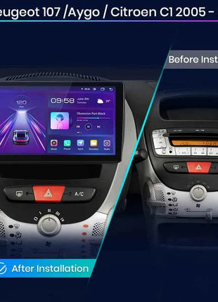 Junsun V1 Plus For Peugeot 107 Toyota Aygo Citroen C1 2005 - 2014 Car Radio wireless CarPlay Android Auto No 2 din 2din DVD