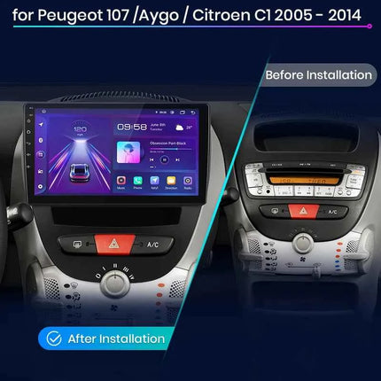Junsun V1 Plus For Peugeot 107 Toyota Aygo Citroen C1 2005 - 2014 Car Radio wireless CarPlay Android Auto No 2 din 2din DVD